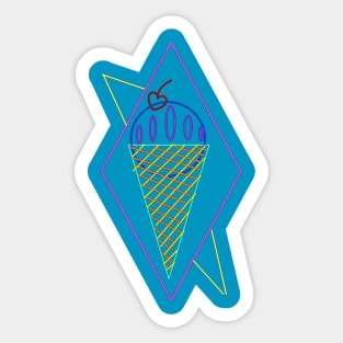 Neon ice cream cone Sticker